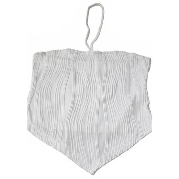 Tops - White Textured Women's Crop Top NWOT Size Small‎